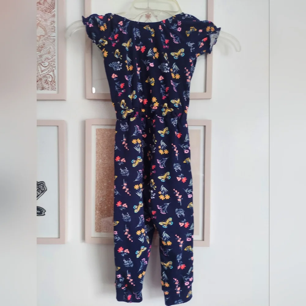 🎁 10/$25- Butterfly jumper romper, 2T, EUC, navy blue